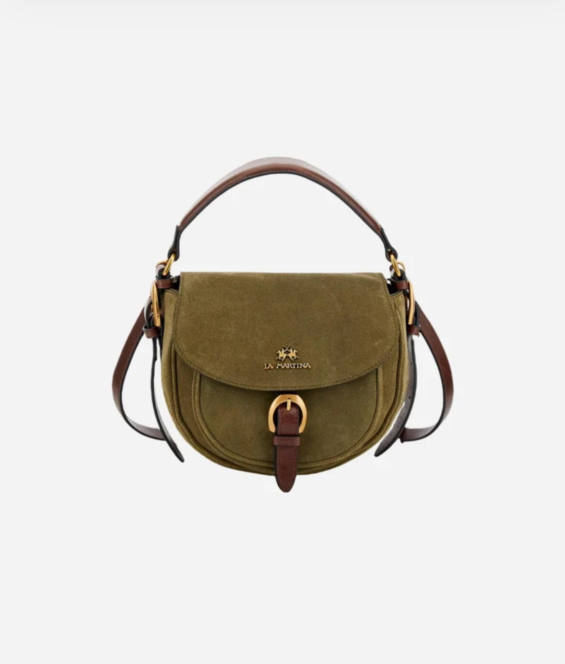 LA MARTINA Women's suede crossbody bag with saddle design - Bandolera
