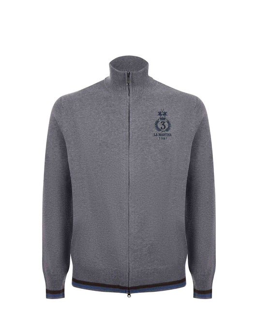 LA MARTINA CARDIGAN IN COTTON AND WOOL BLEND MBS016