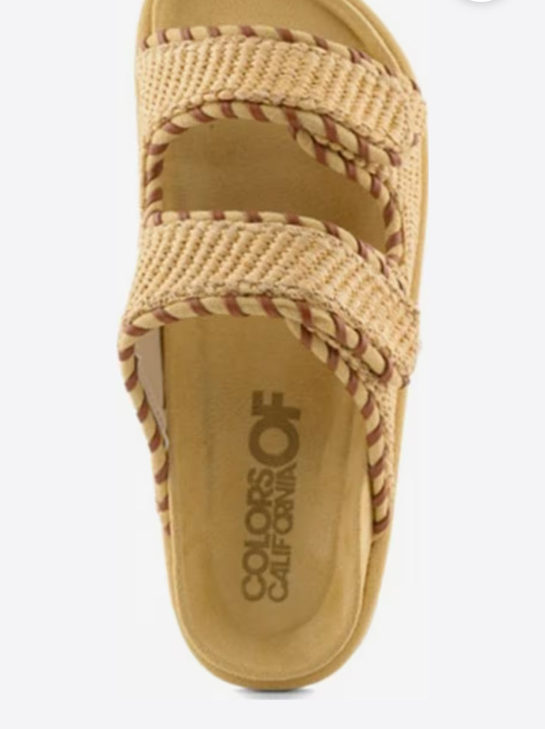 COLORS OF CALIFORNIA TWO STRAP SANDAL IN RAFFIA HC.BIOW606