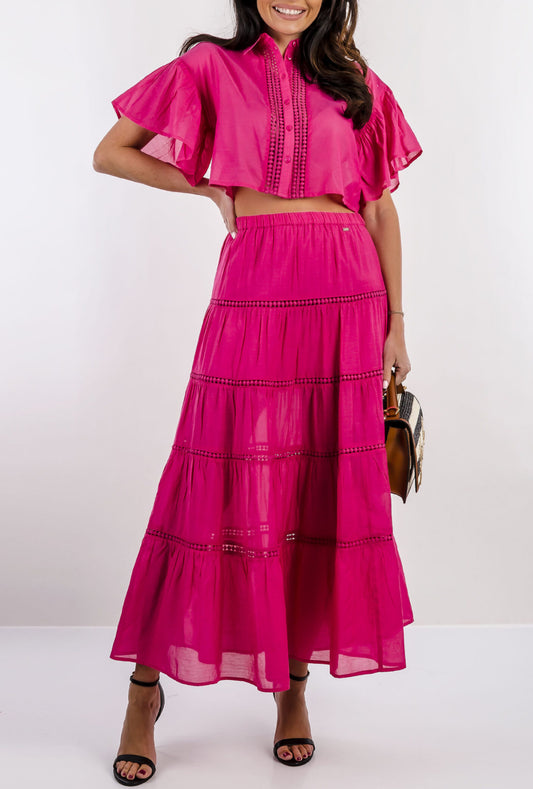 GAUDI WOMEN’S fuchsia cotton shirt 511FD45015