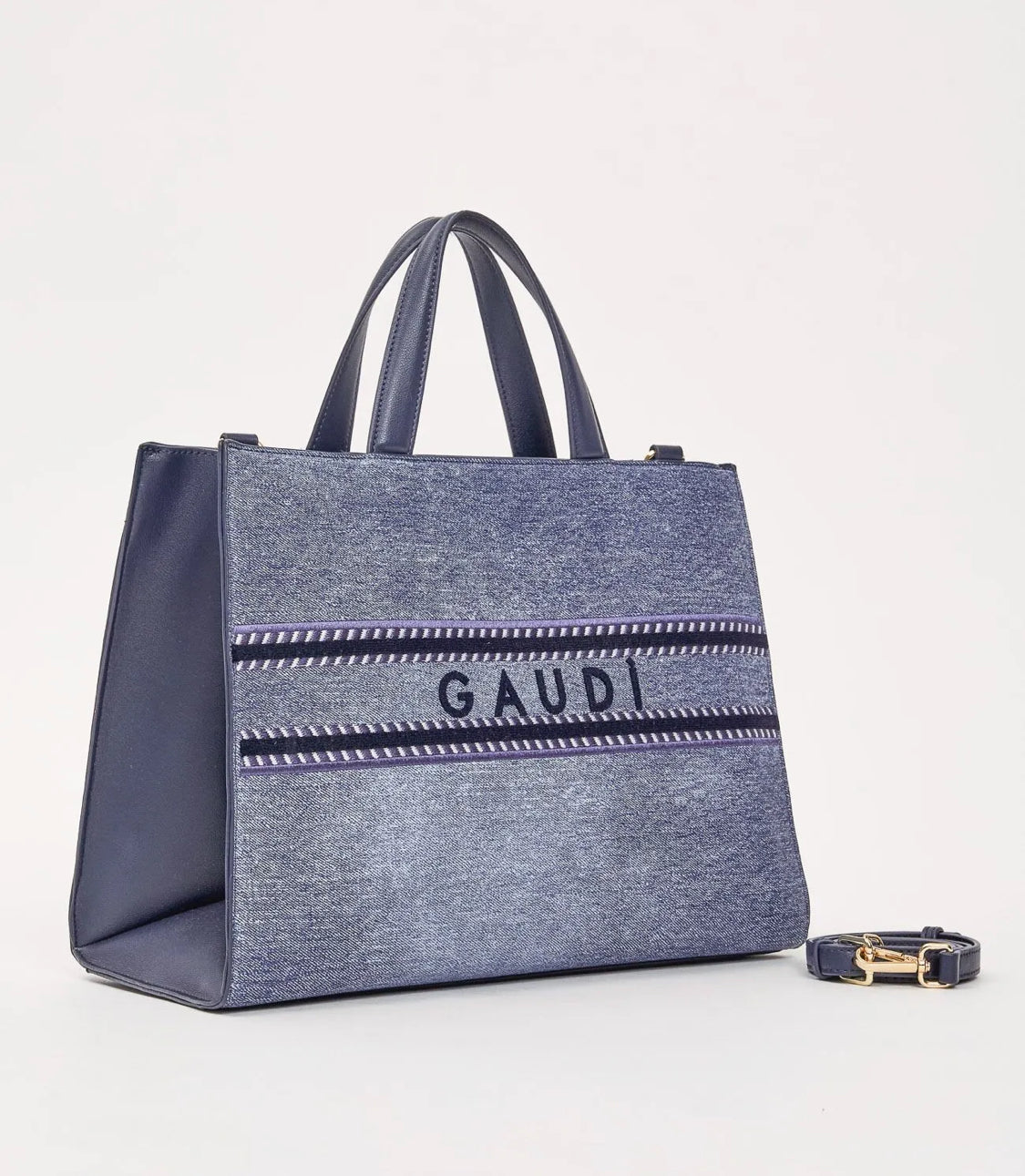 GAUDI Denim-effect shopping bag with shoulder strap V6AE-12740