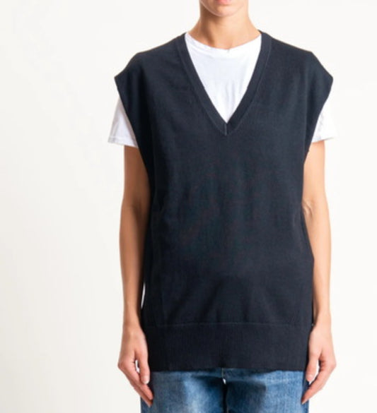 Anonyme wool knitwear gilet KF5029 black