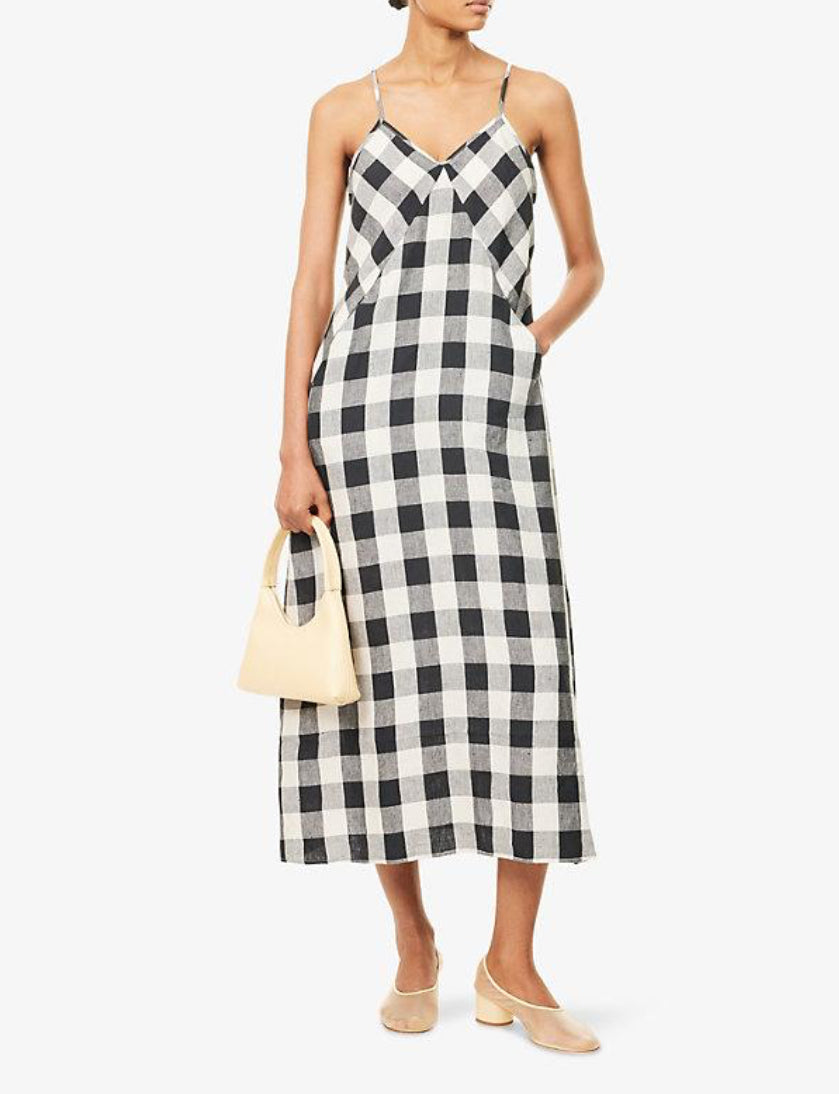 BARBOUR MAYA PLAID LINEN DRESS