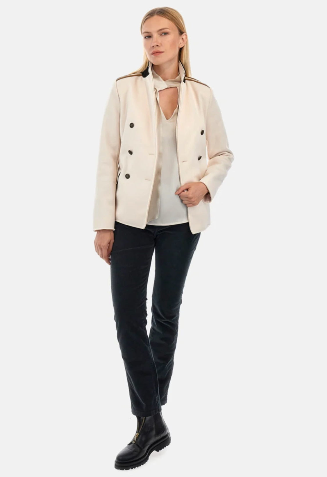 LA MARTINA WOMAN JACKET GUARDS Double-breasted viscose WWJG30 58%