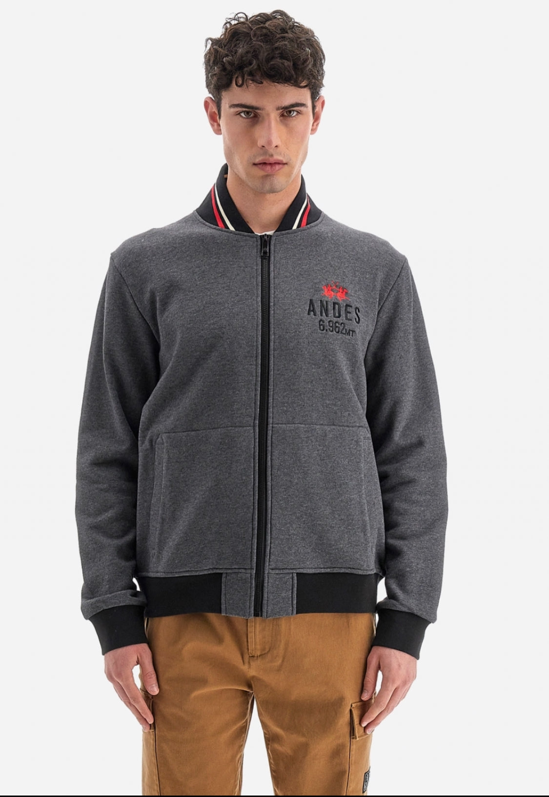 LA MARTINA MAN FULL ZIP FLEEZE BRUSHED WMF604