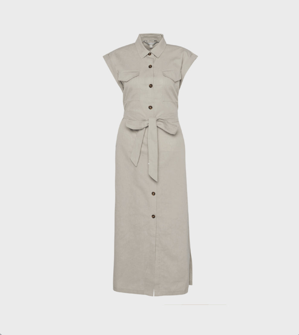 BARBOUR BIRDIE MAXI DRESS LIGHT SAND