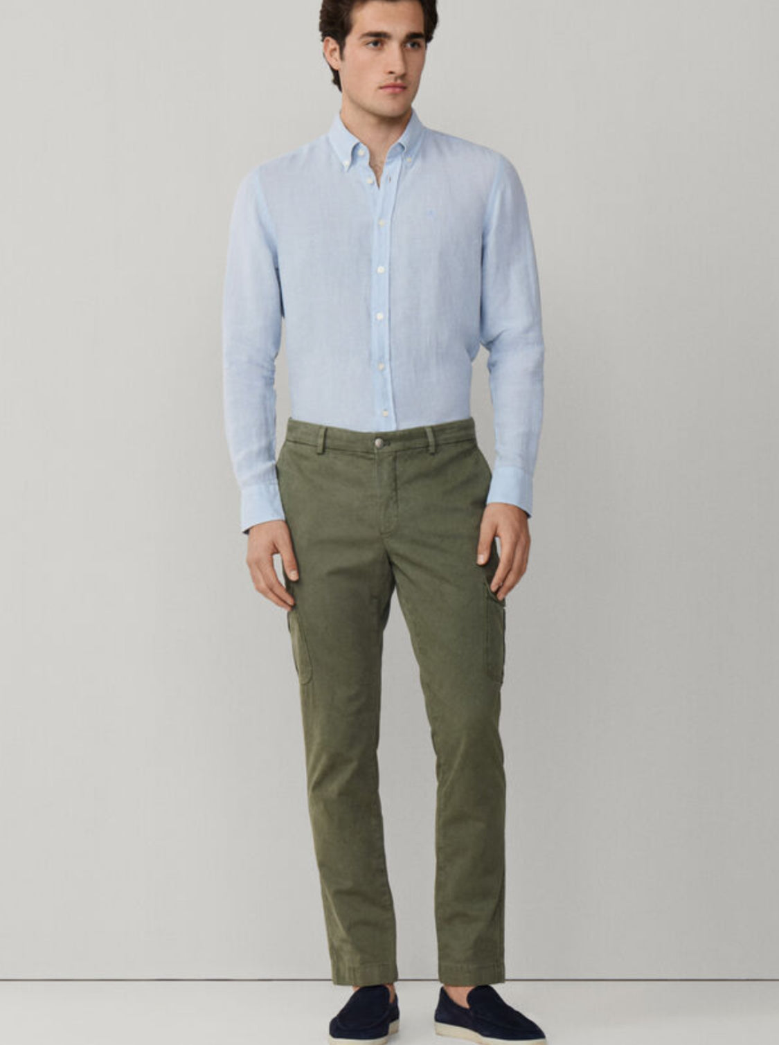 HACKETT Tailored Fit Garment Dyed Linen Shirt HM3010636