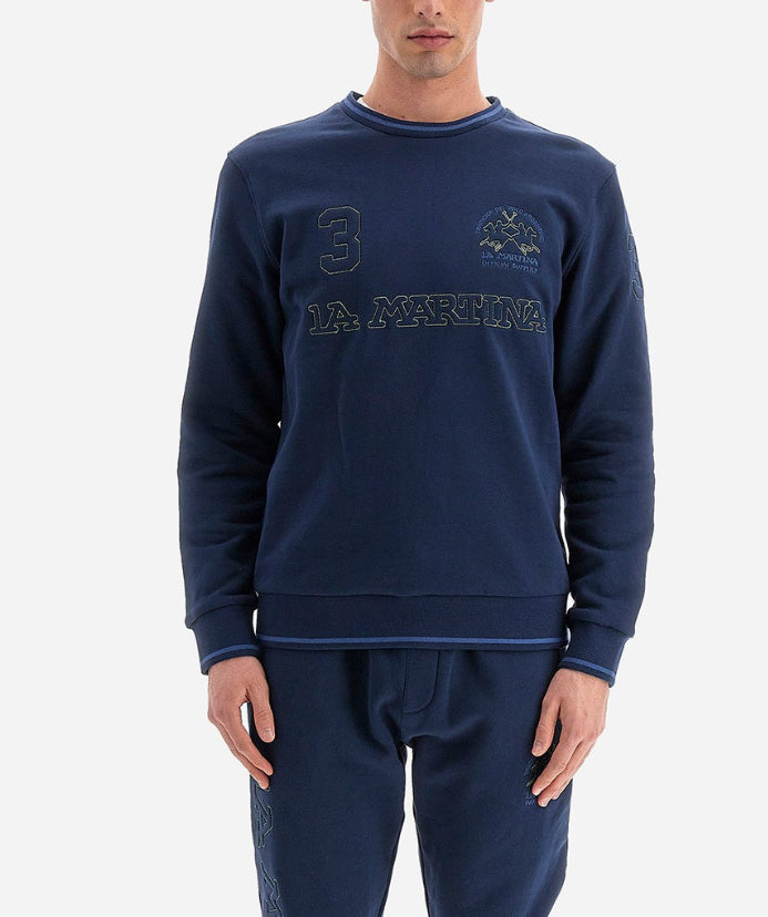 LA MARTINA MAN FLEECE CREW NECK BRUSHED WMF307