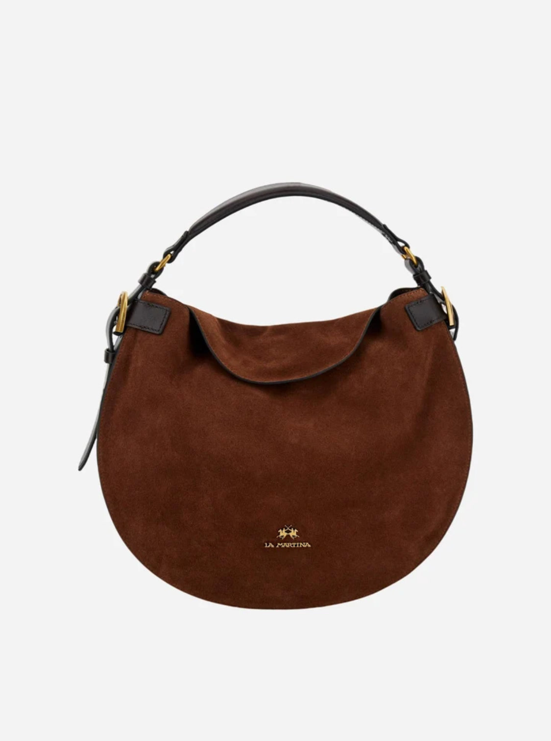 LA Martina Suede hobo bag with leather details - Luna Hobo carry over