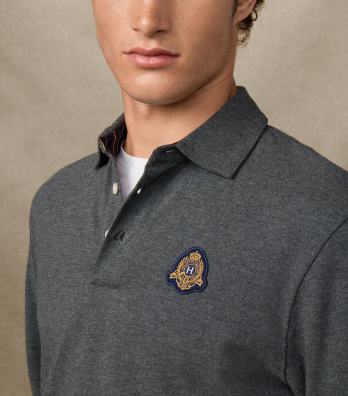 HACKETT CLASSIC FIT LONG SLEEVE CREST POLO HM5500004