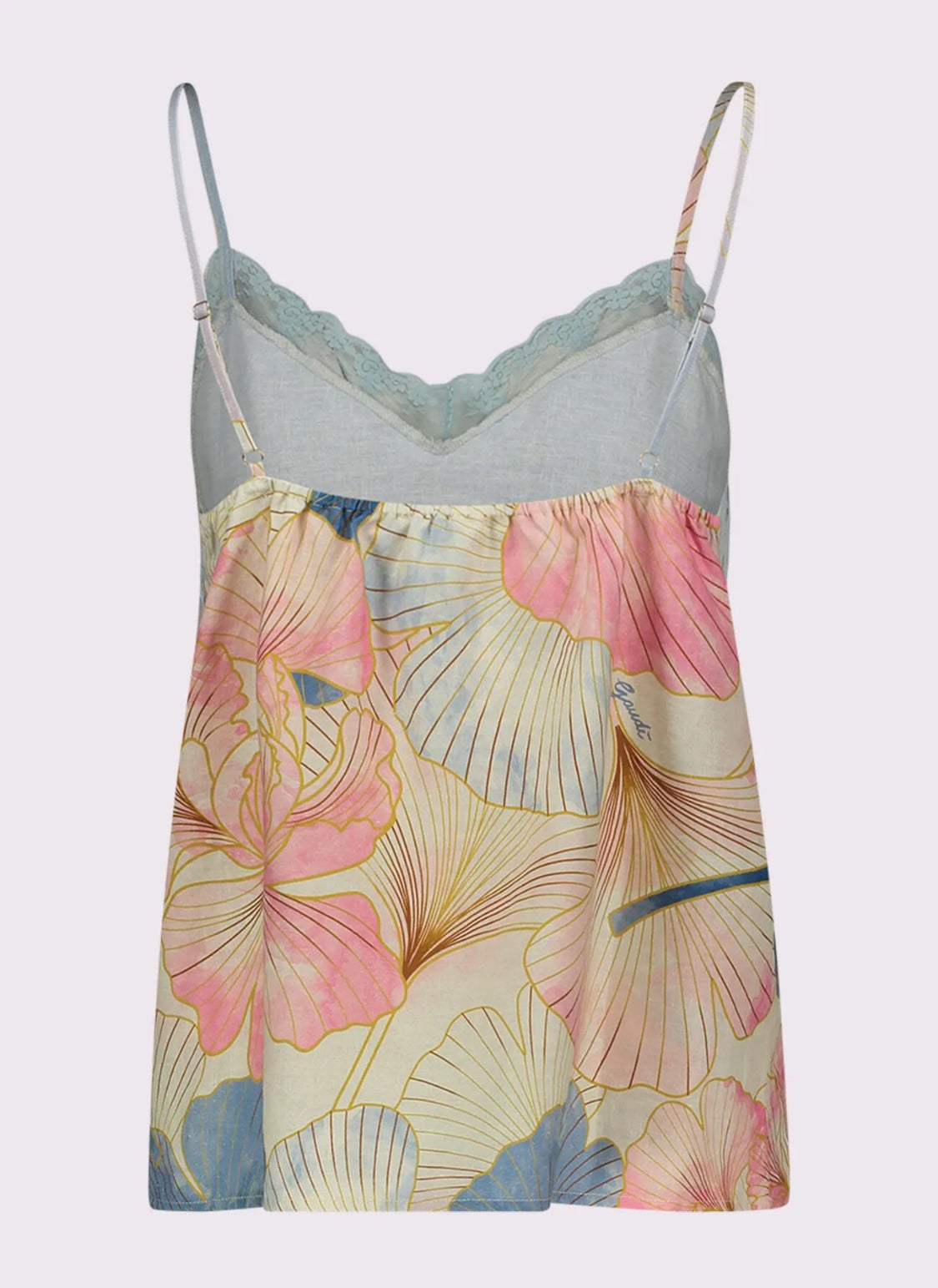 Gaudi Women's linen top with floral pattern 611FD15051