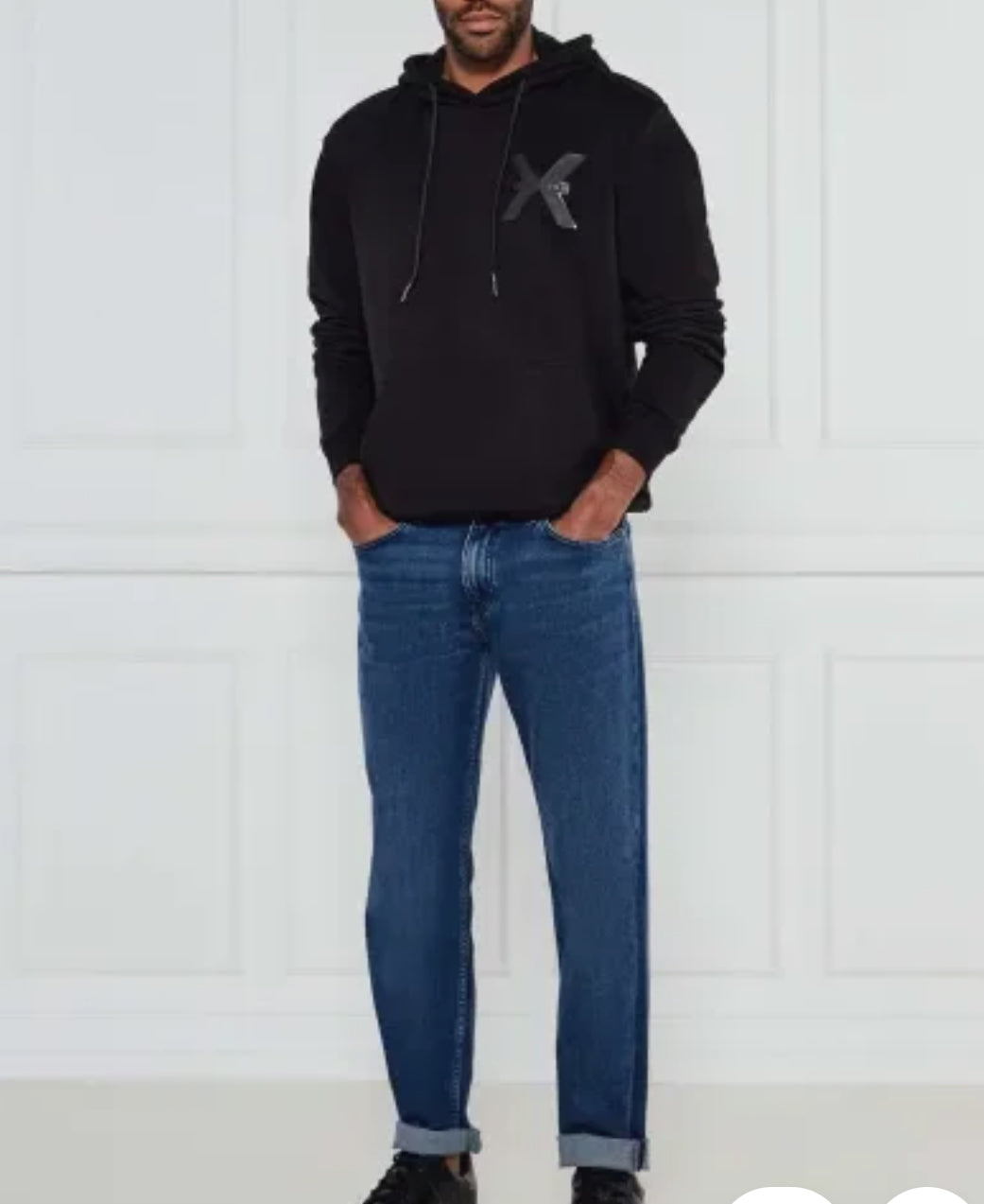 Richmond X sweatshirt with logo on the front, long sleeves with cuffs and hood UMA25040