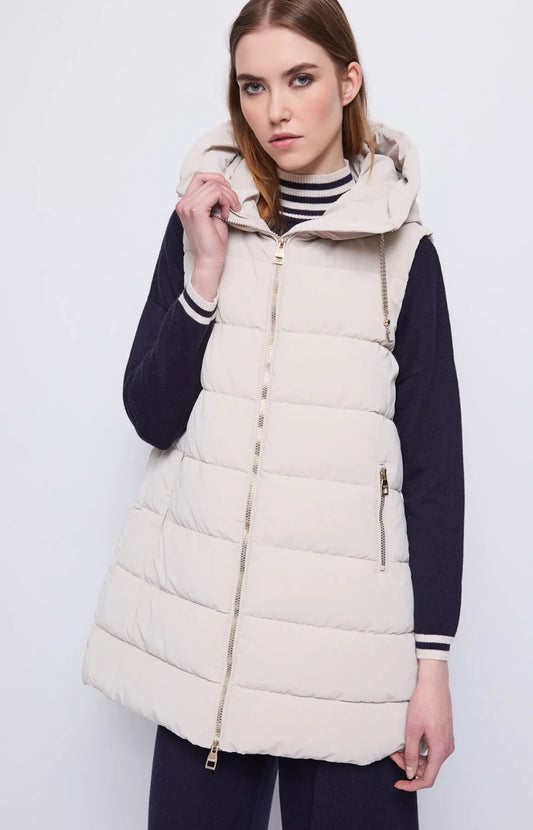 GAUDI Women's vest with hood and chain drawstring 521BD35008