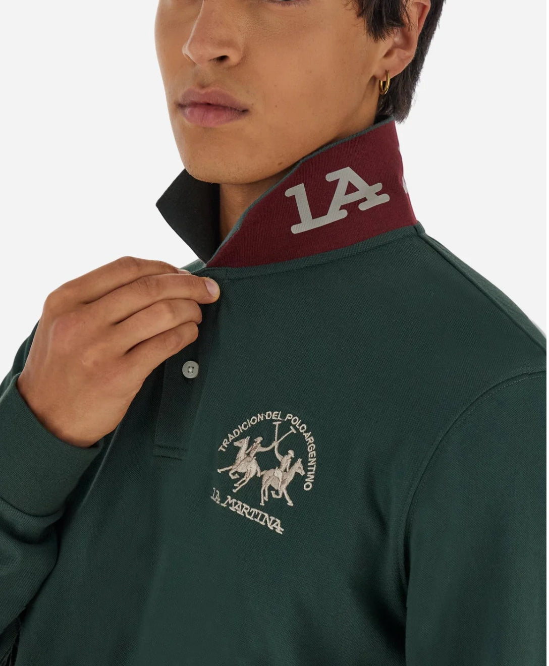 LA MARTINA Men's stretch piqué polo shirt MBP003