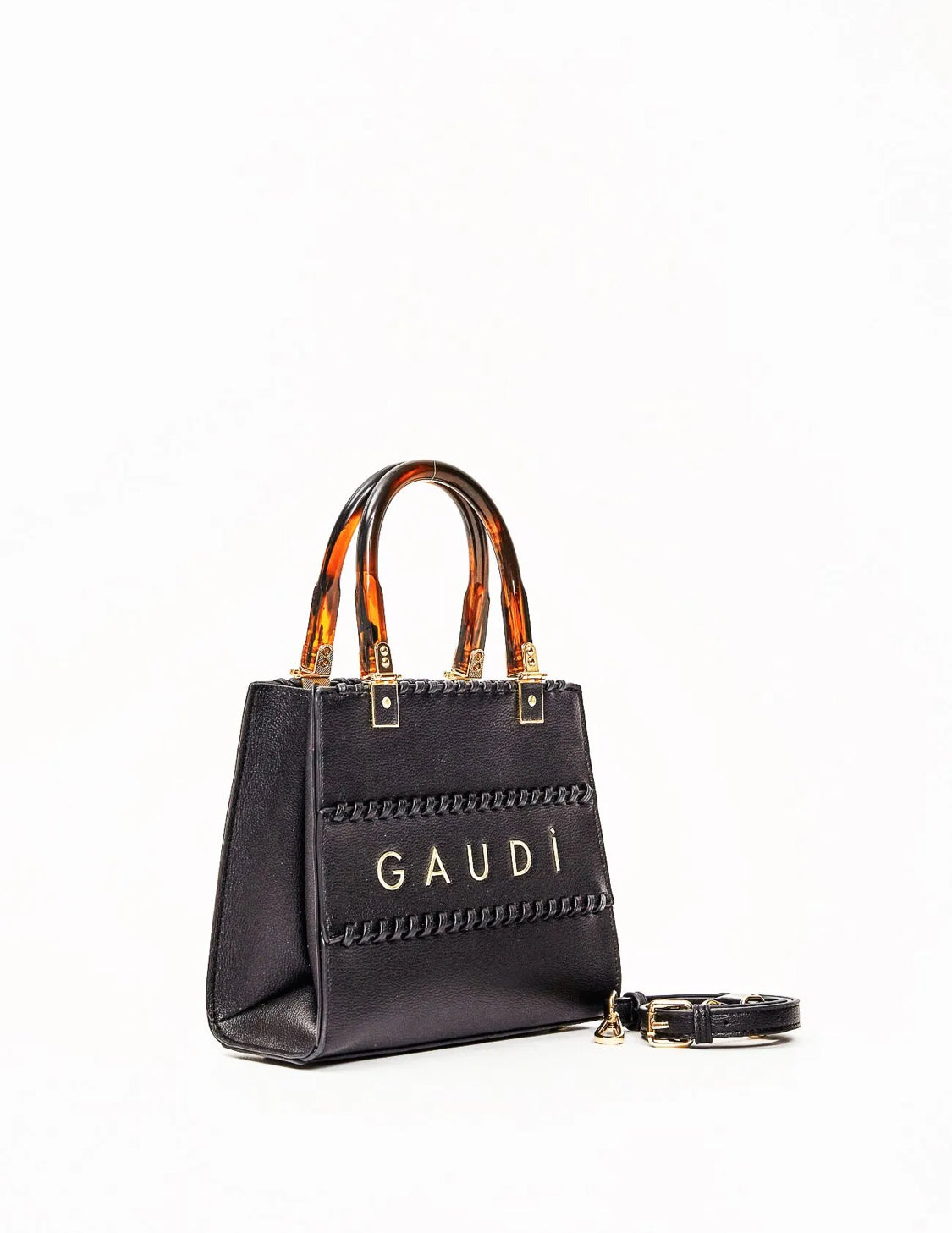 GAUDI Black faux leather shopping bag V6AE-12751