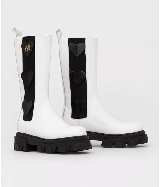 CHIARA FERRAGNI WHITE BOOTS 64%