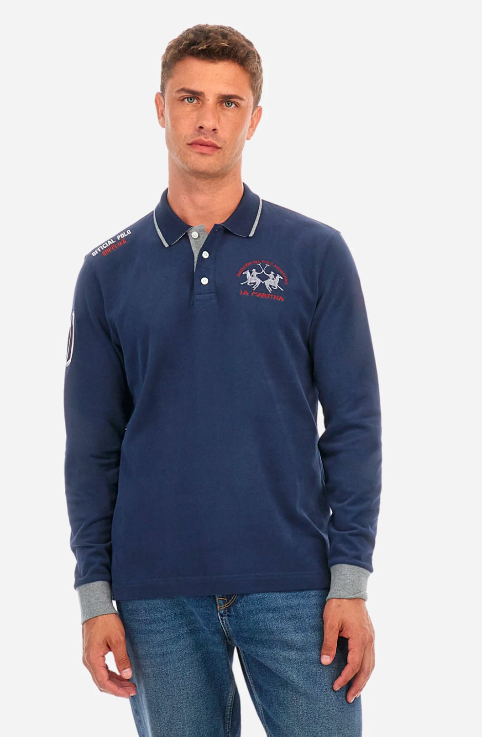 LA MARTINA MAN JERSEY LONG SLEEVE POLO ZMP300