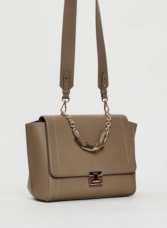 GAUDI GRAY TOP HANDLE BAG WITH SHOULDER STRAP 12411