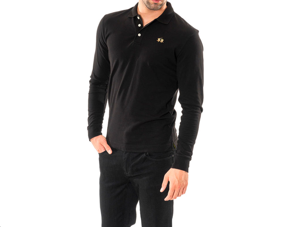LA MARTINA MAN BASIC LONG SLEEVES POLO SHIRT PIQUET STRETCH CCMP04