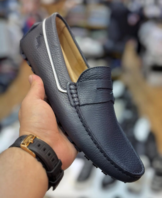 HARMOND & BLAINE MEN MOCCASINS LEATHER BLUE EFM241.120.5110