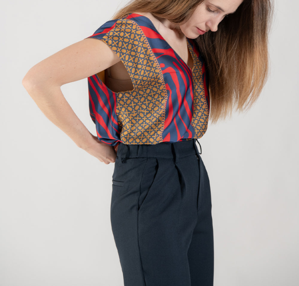 ANONYME MUSE RED BLOUSE A46SB072