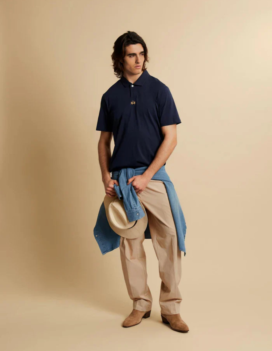 La Martina man BASIC Polo T-Shirt SLUB JERSEY Small Logo CCMP05