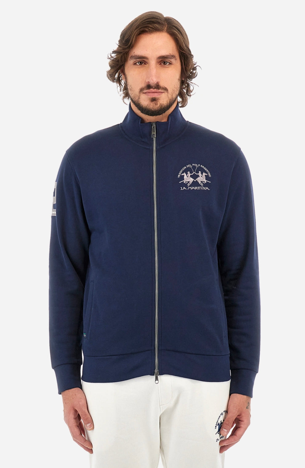LA MARTINA MAN FLEECE BRUSHED SMF301 FULL ZIP