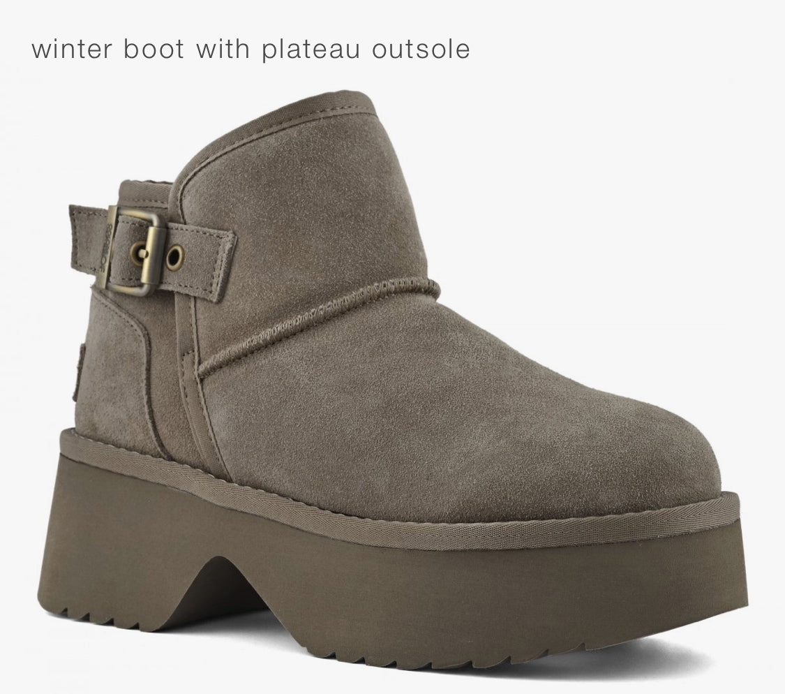 Colors of California Cow suede winter boot with plateau outsole HC.HELEN01