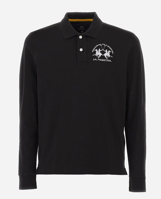 LA MARTINA MAN POLO BASIC LONG SLEEVE PIQUET STRETCH CCMP03