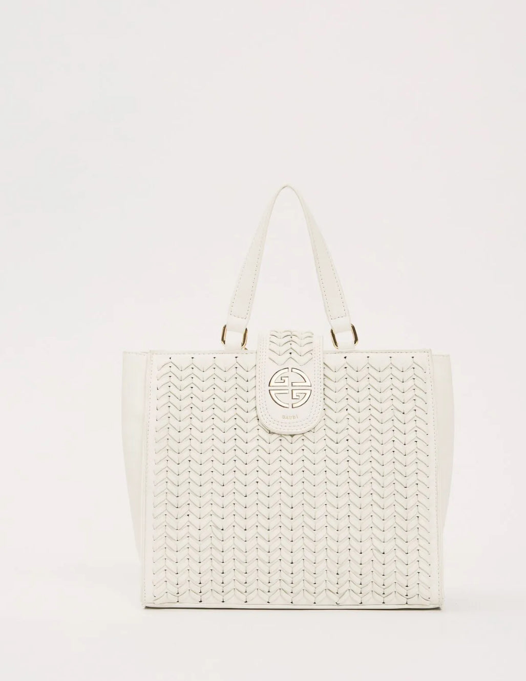 GAUDI White faux leather shopping bag V6AE-12860