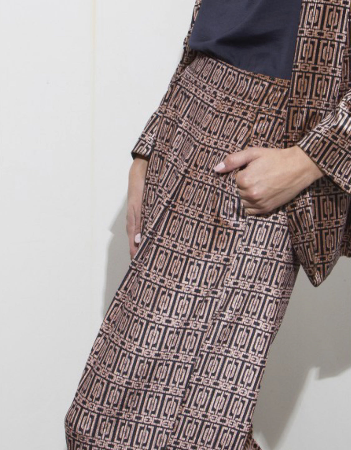 Anonyme prisca geometric velvet trouser A240FP007