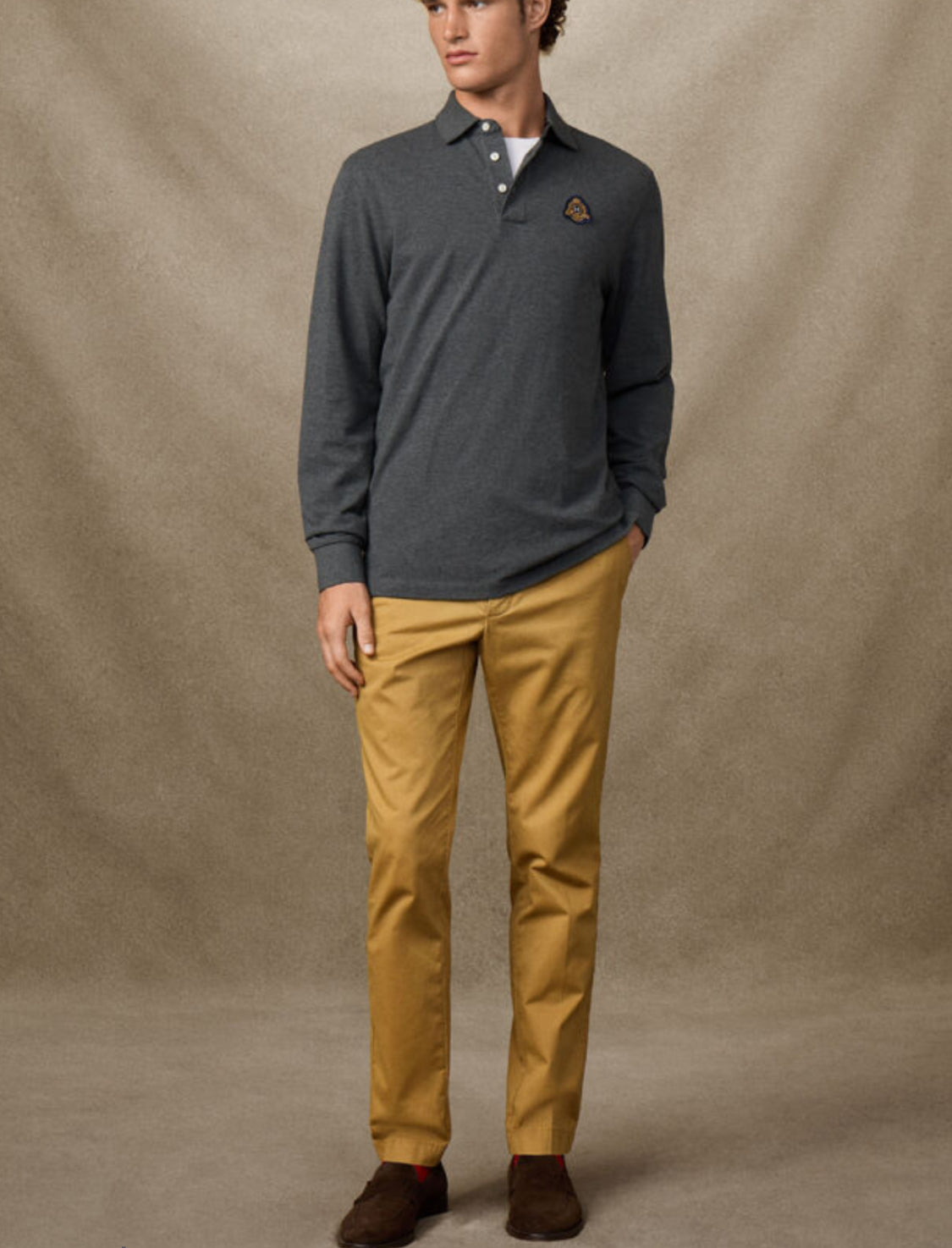 HACKETT CLASSIC FIT LONG SLEEVE CREST POLO HM5500004