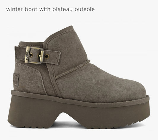 Colors of California Cow suede winter boot with plateau outsole HC.HELEN01