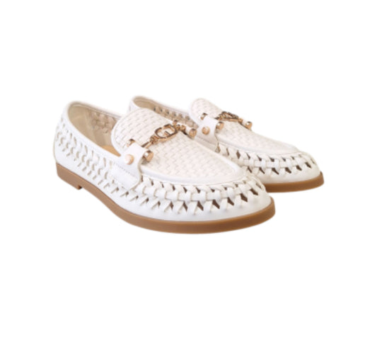 Gaudi white woman’s loafers with perforation