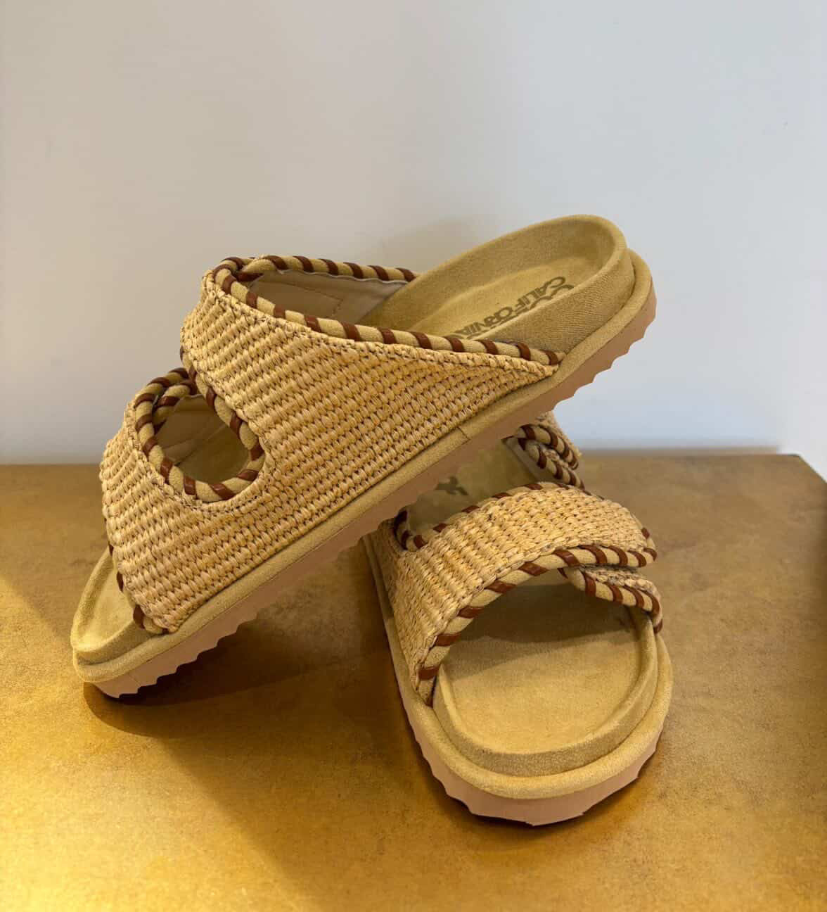 COLORS OF CALIFORNIA TWO STRAP SANDAL IN RAFFIA HC.BIOW606