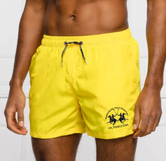 La Martina T-Shirt logo on the side YELLOW