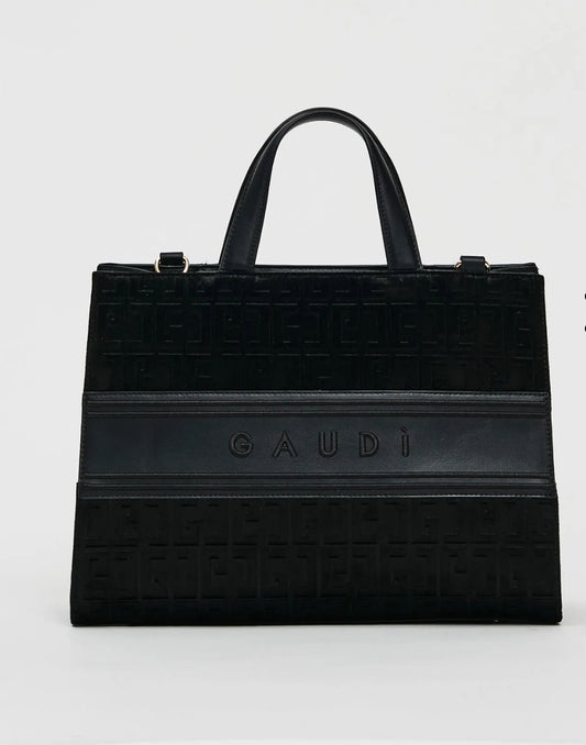 Gaudi Black velvet top handle bag 12300