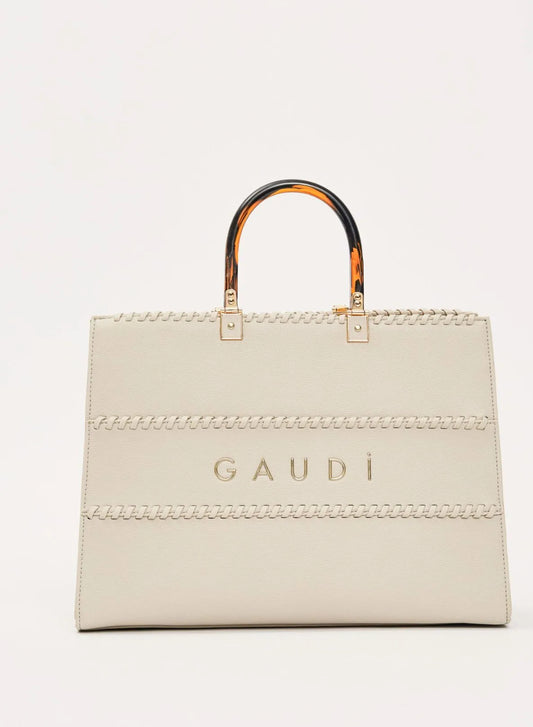 GAUDI White faux leather shopping bag V6AE-12750