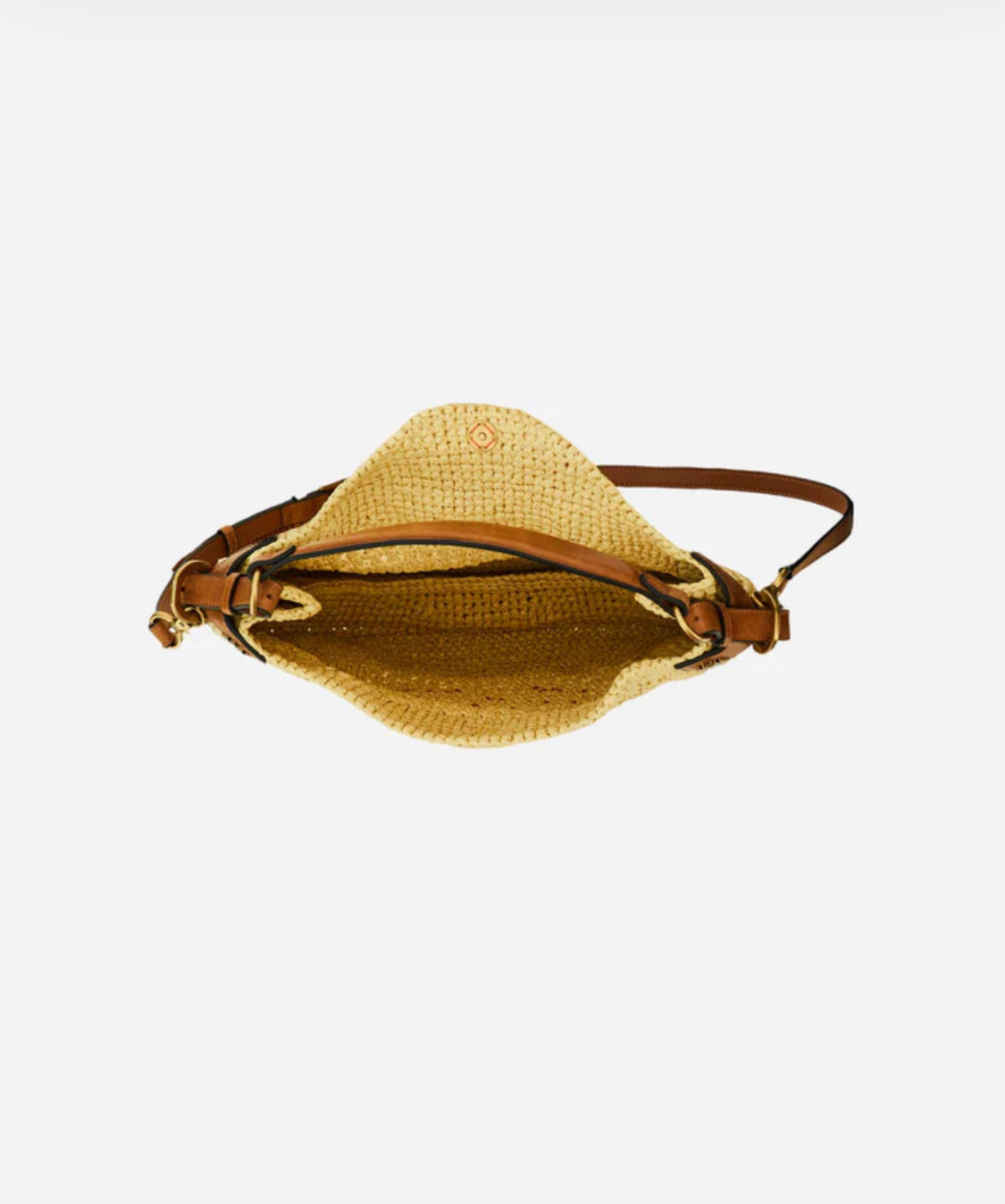 LA MARTINA WOMAN Raffia hobo bag with maxi logo and leather details - Luna Cord WCA020