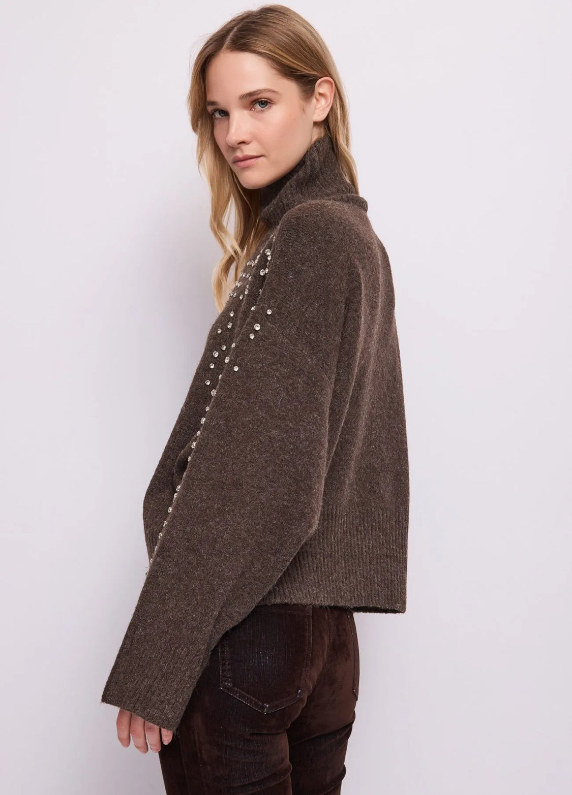 GAUDI Women’s turtleneck with rhinestones