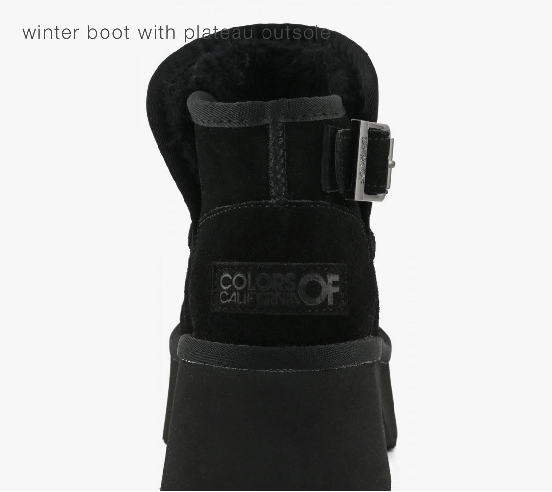 Colors of California Cow suede winter boot with plateau outsole HC.HELEN01