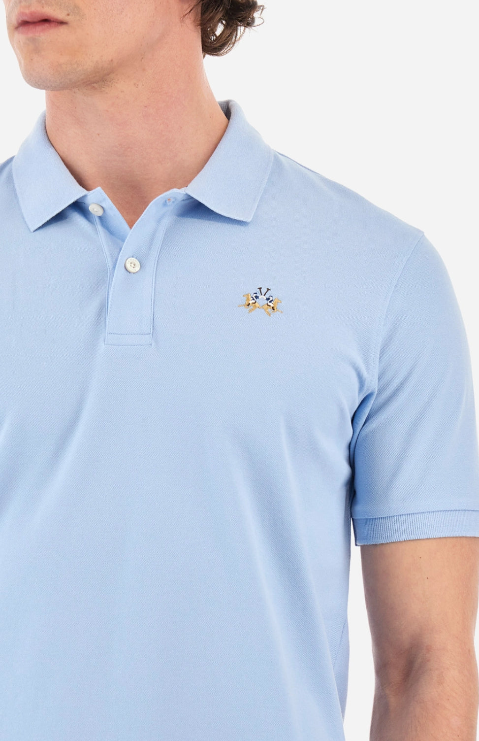LA MARTINA MAN POLO SHIRT MAP002  BLUE BELL COLOR