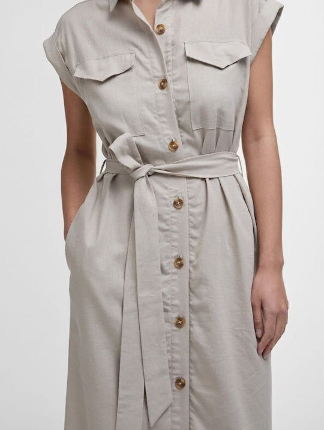 BARBOUR BIRDIE MAXI DRESS LIGHT SAND