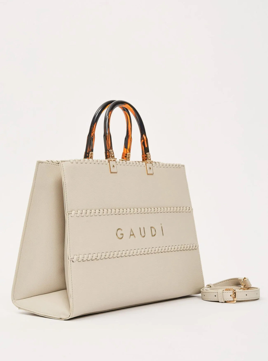 GAUDI White faux leather shopping bag V6AE-12750