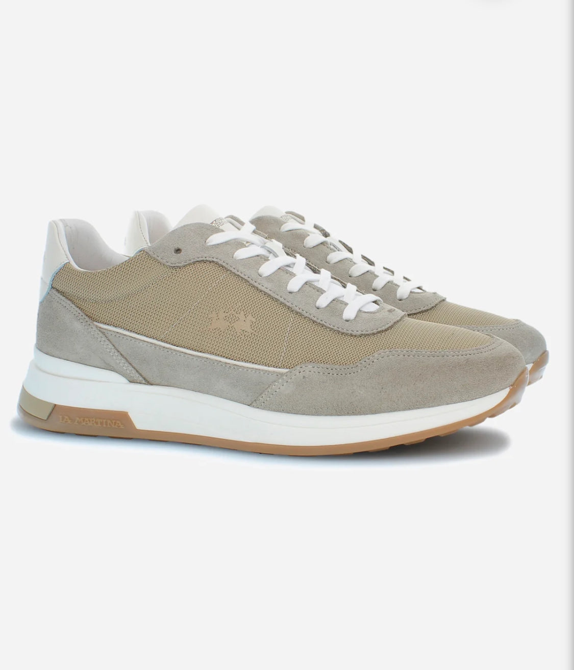 LA MARTINA MEN’S TRAINERS IN LEATHER FABRIC AND SUEDE