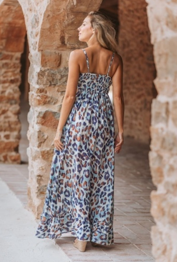 Isla long animal print dress 35384