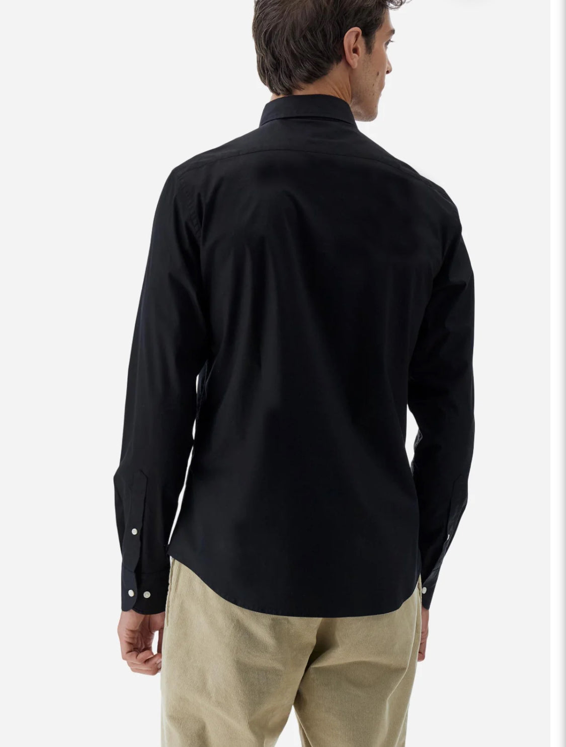 LA MARTINA BASIC Slim-fit cotton shirt with semi-cutaway collar MBC002