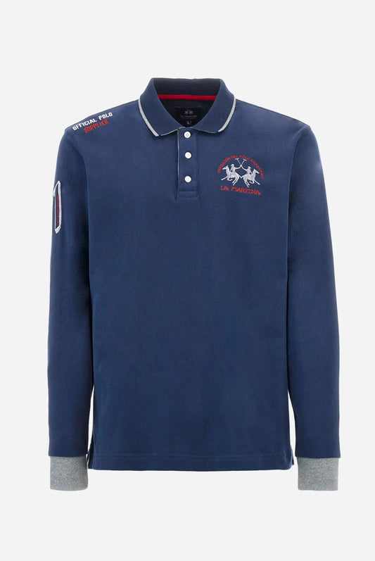LA MARTINA MAN JERSEY LONG SLEEVE POLO ZMP300