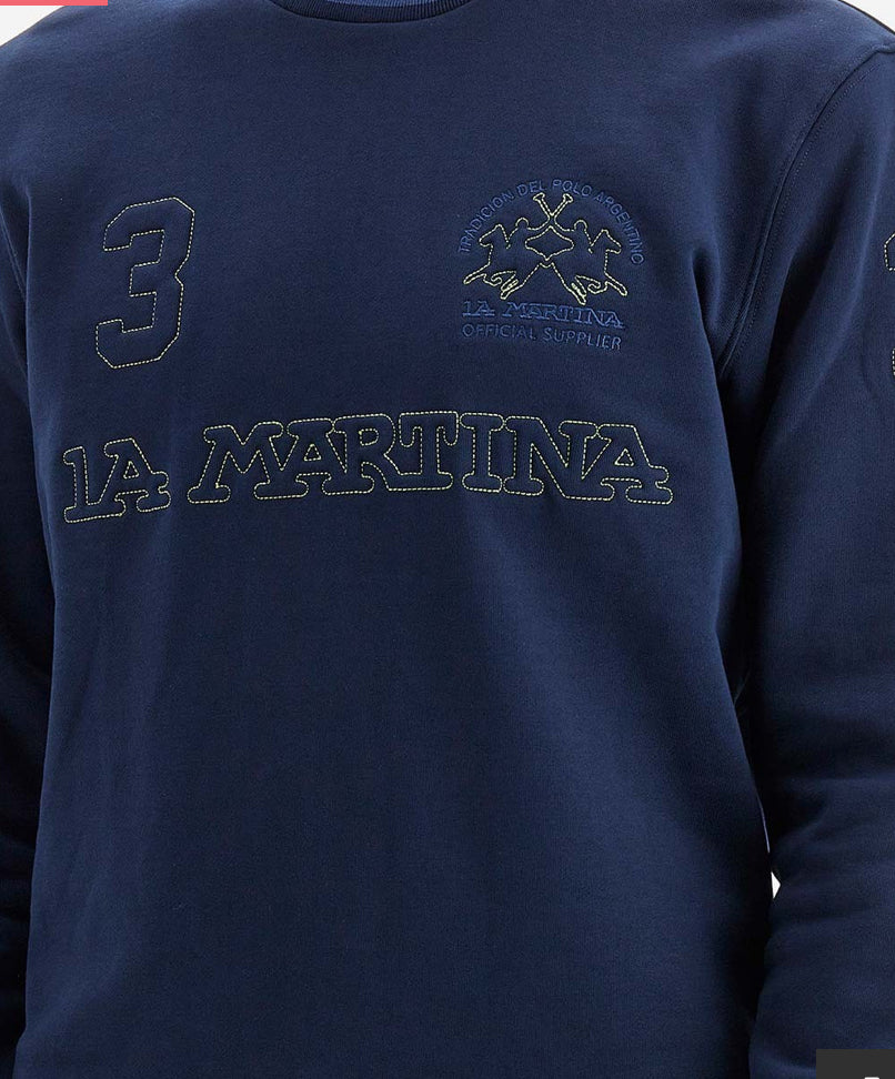 LA MARTINA MAN FLEECE CREW NECK BRUSHED WMF307