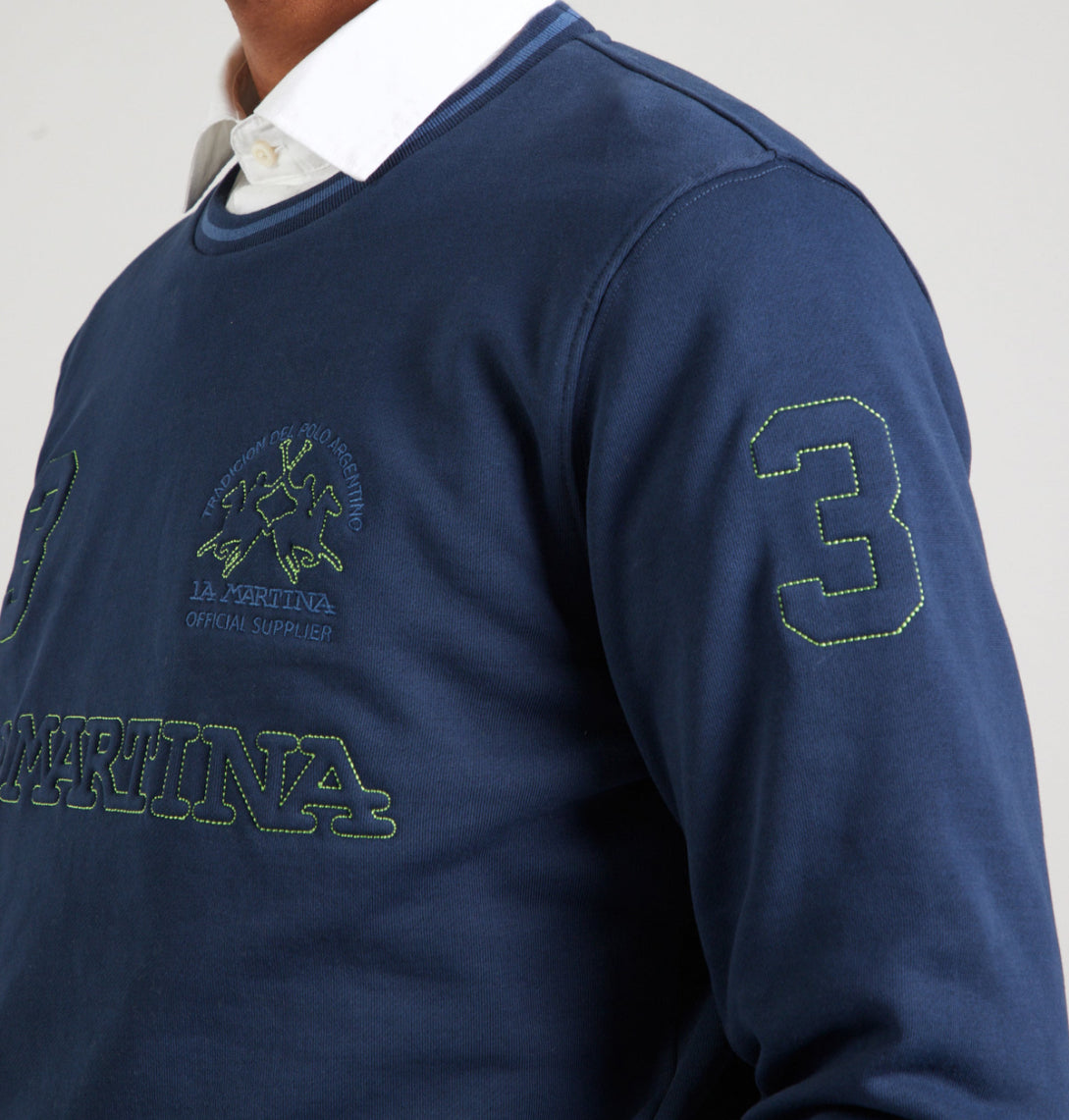 LA MARTINA MAN FLEECE CREW NECK BRUSHED WMF307